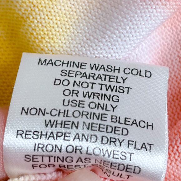 Theo & Spense Creamsicle Tie Dye Striped Long Sleeve Top Yellow size S NEW - Picture 11 of 12